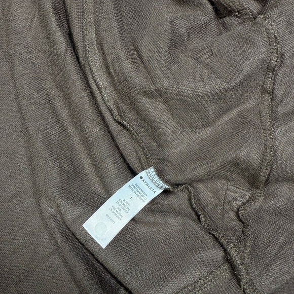 Athleta Brown Open Front Soft Stretchy Cardigan Sweater Womens Size Large - Picture 5 of 7